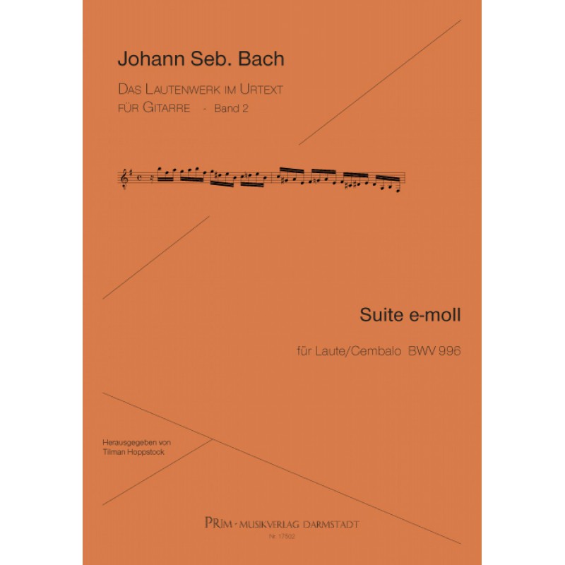 BACH SUITE EN MI MINEUR BWV996 AVEC MANUSCRIT DE GERBER P17502