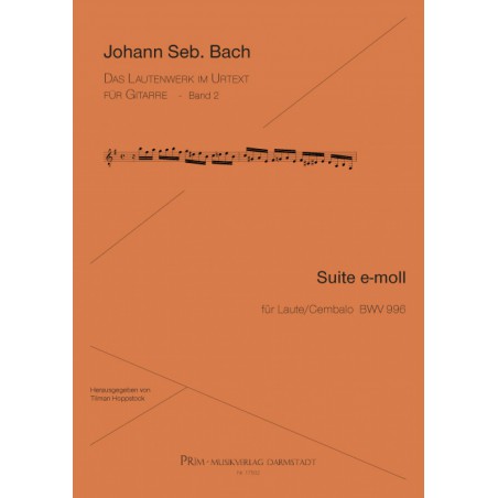 BACH SUITE EN MI MINEUR BWV996 AVEC MANUSCRIT DE GERBER P17502