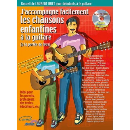 HUET J'ACCOMPAGNE FACILEMENT LES CHANSONS ENFANTINES A LA GUITARE MF1805