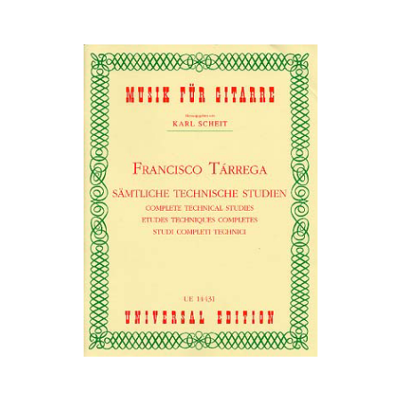 TARREGA ETUDES TECHNIQUES COMPLETES