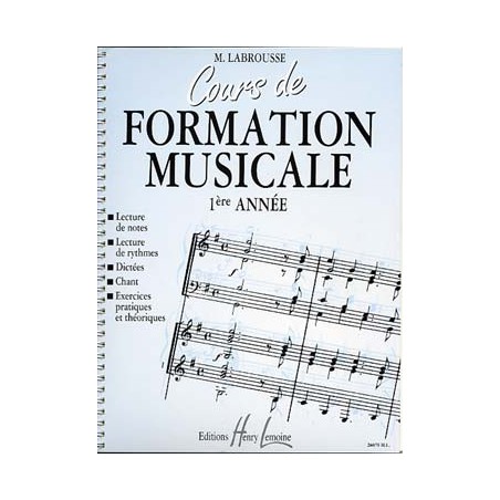 LABROUSSE COURS FORMATION MUSICALE 1  HL26075