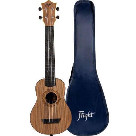 UKULELE FLIGHT SOPRANO ABS TRAVEL WALNUT LONG NECK TUSL50