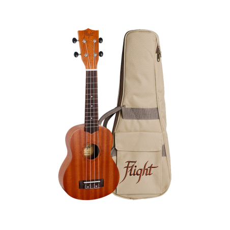 UKULELE FLIGHT SOPRANO MAHOGANY AVEC HOUSSE NUS310