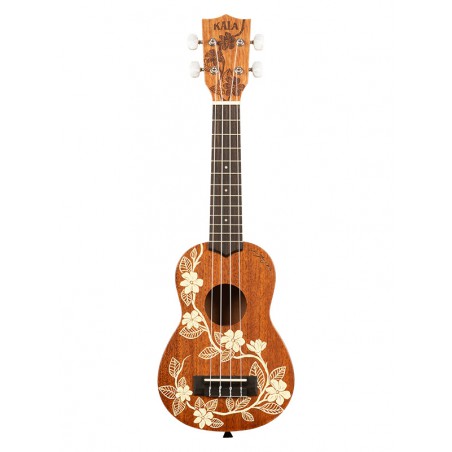 UKULELE SOPRANO KALA MAORI GARDENIA ACAJOU AVEC HOUSSE MOTIF VOYAGE 