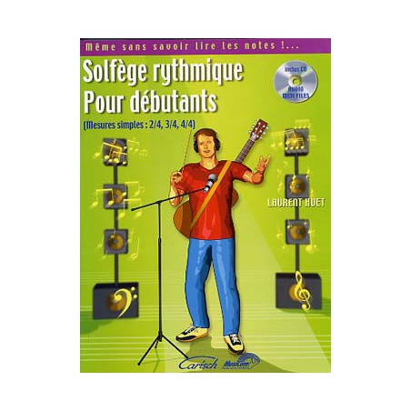 HUET SOLFEGE RYTHMIQUE POUR DÉBUTANTS + CD  MF2069