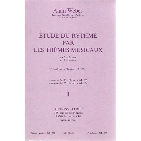 WEBER ETUDE DU RYTHME PAR LES THÈMES MUSICAUX 1