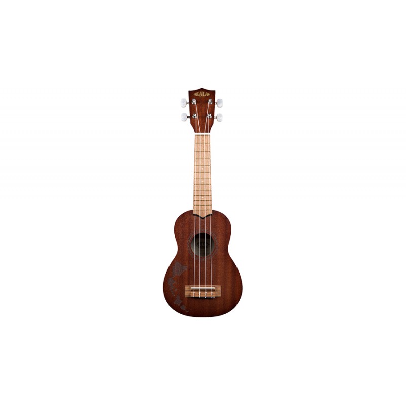 UKULELE KALA SOPRANO ACAJOU MOTIFS ILES HAWAIENNES