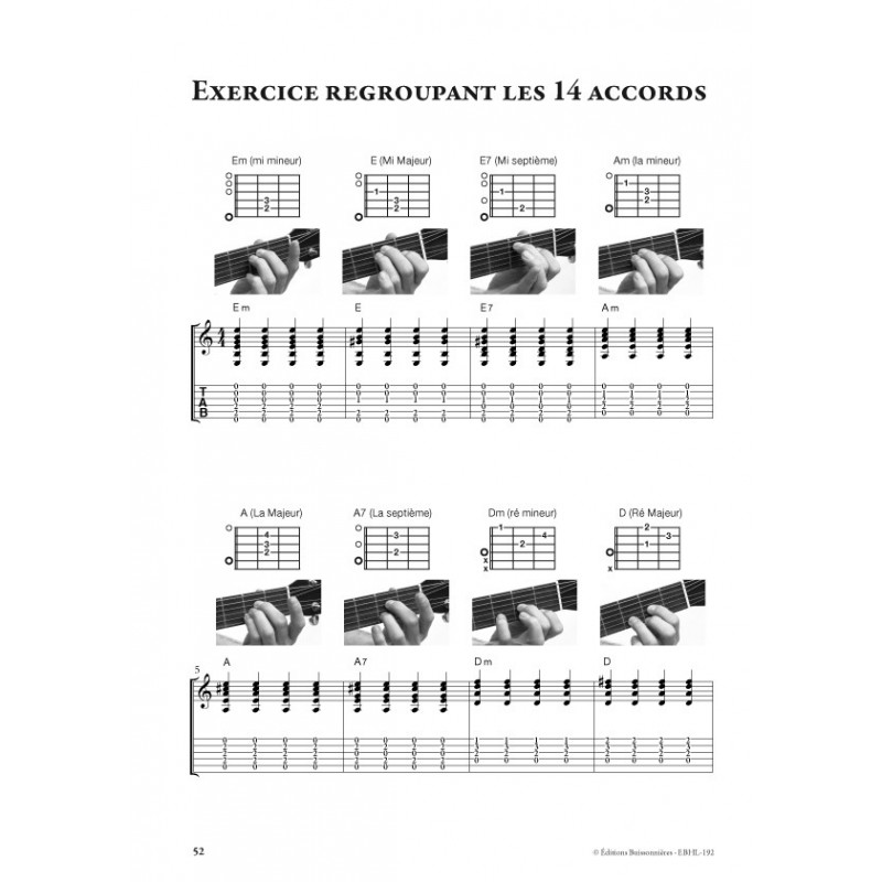 LE BRAS DEBUTER LA GUITARE PAR LES ACCORDS TABLATURES + CD