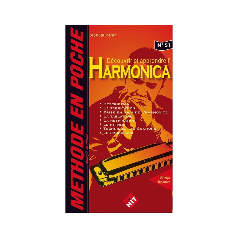 CHARLIER METHODE HARMONICA EN POCHE N°51 HIT15550