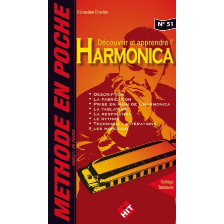 CHARLIER METHODE HARMONICA EN POCHE N°51 HIT15550