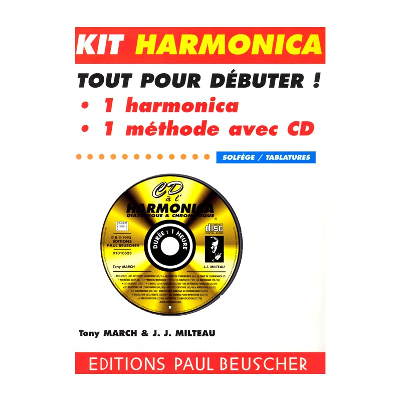 MILTEAU KIT CD A L'HARMONICA AVEC HARMO BLUESBAND PB1131