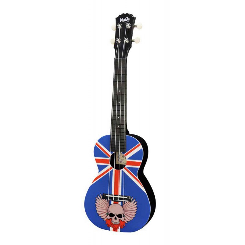 UKULELE KORALA CONCERT POLYCARBONATE UNION JACK TETE DE MORT PUC-30-003