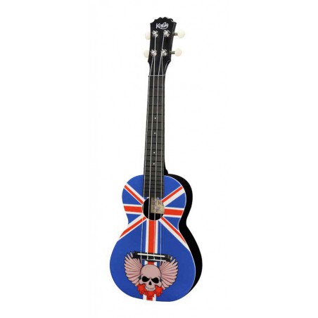 UKULELE KORALA CONCERT POLYCARBONATE UNION JACK TETE DE MORT PUC-30-003