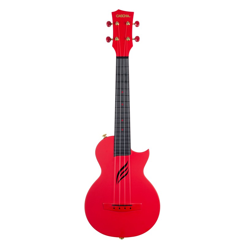 UKULELE CASCHA CONCERT EN FIBRE DE CARBONE ROUGE HH2280