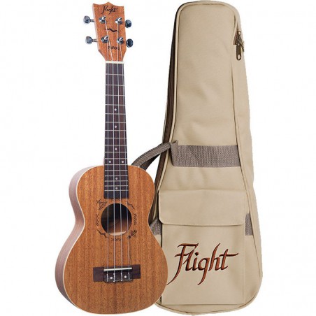 UKULELE FLIGHT CONCERT MAHOGANY AVEC HOUSSE DUC323