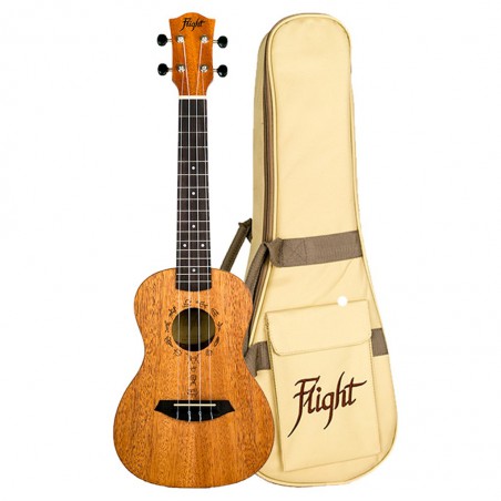 UKULELE FLIGHT CONCERT AFRICAN MAHOGANY AVEC HOUSSE DUC373