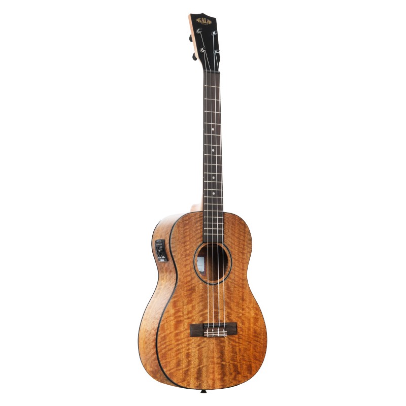 UKULELE KALA BARITON ELECTRO-ACOUSTIQUE CURLY MANGO AVEC HOUSSE