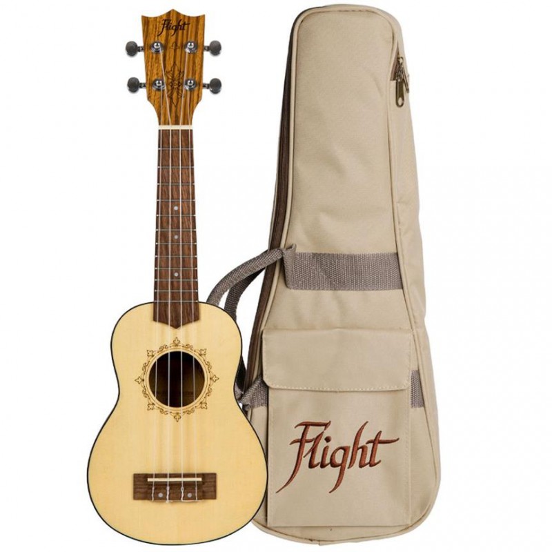 UKULELE FLIGHT SOPRANO ZEBRAWOOD AVEC HOUSSE DUS320