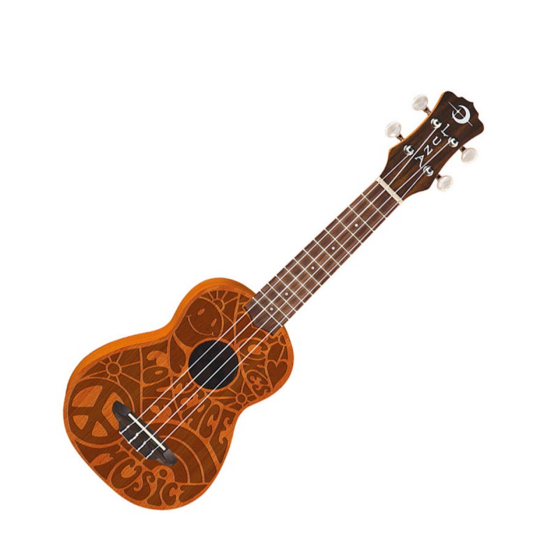 UKULELE LUNA SOPRANO PEACE AND LOVE UKE PCE