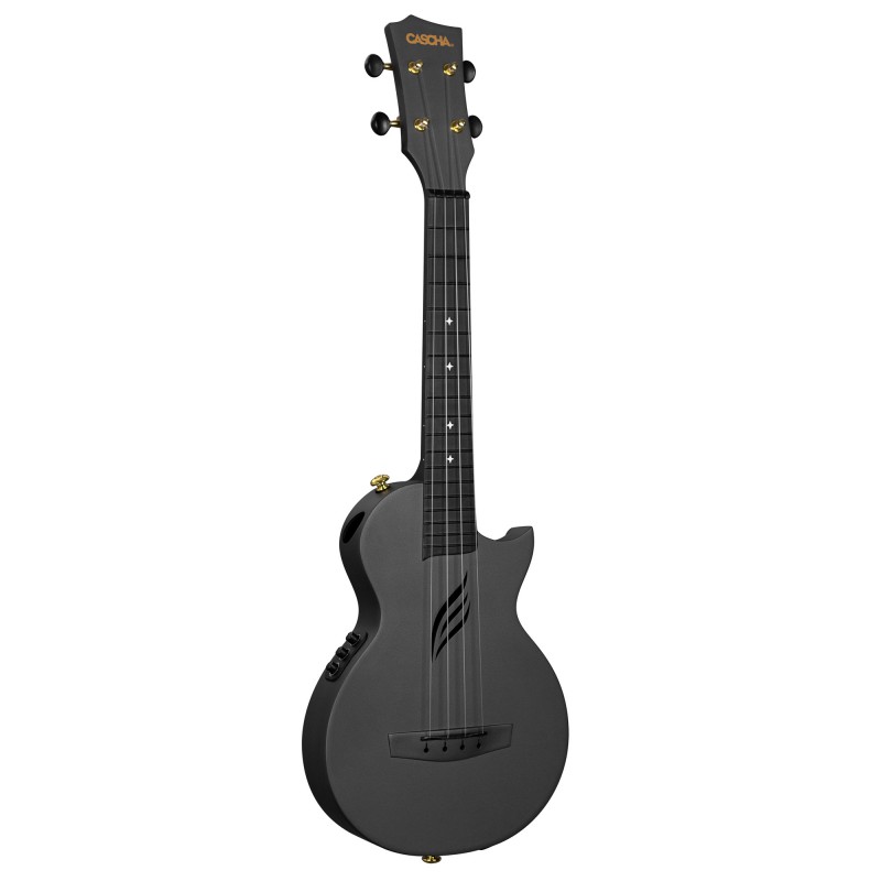 UKULELE CASCHA CONCERT ELECTRIQUE EN FIBRE DE CARBONE NOIR HH2258E