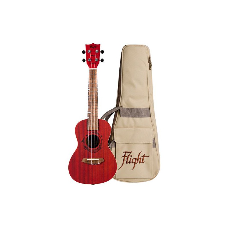 UKULELE FLIGHT CONCERT DUC380C CORAL AVEC HOUSSE 