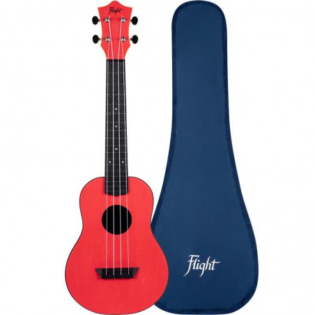 UKULELE FLIGHT CONCERT ABS TRAVEL ROUGE TUC35RD