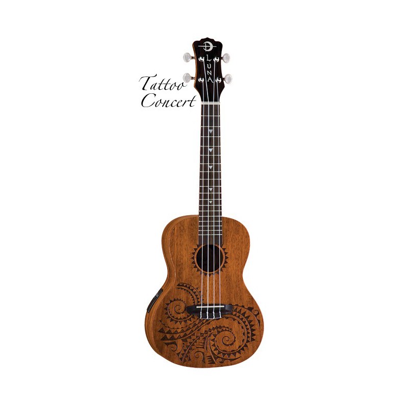 UKULELE LUNA CONCERT TATOO E/A TEC MAH