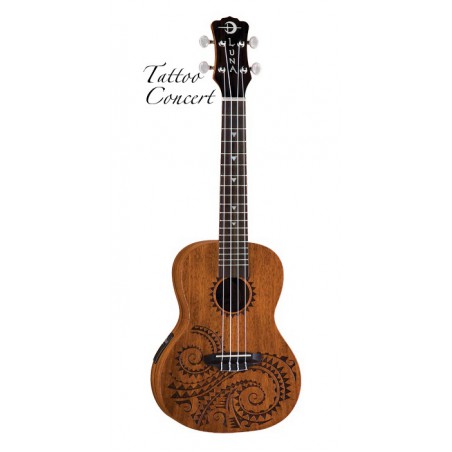 UKULELE LUNA CONCERT TATOO E/A TEC MAH