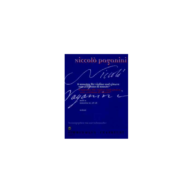 PAGANINI 6 SONATES N°16 A N°18 ZM32270 