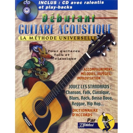 REBILLARD DEBUTANT GUITARE ACOUSTIQUE CLASSIQUE FOLK + CD