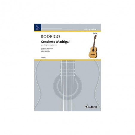 RODRIGO CONCIERTO MADRIGAL POUR 2 GUITARES ET ORCHESTRE REDUCTION PIANO ED7390