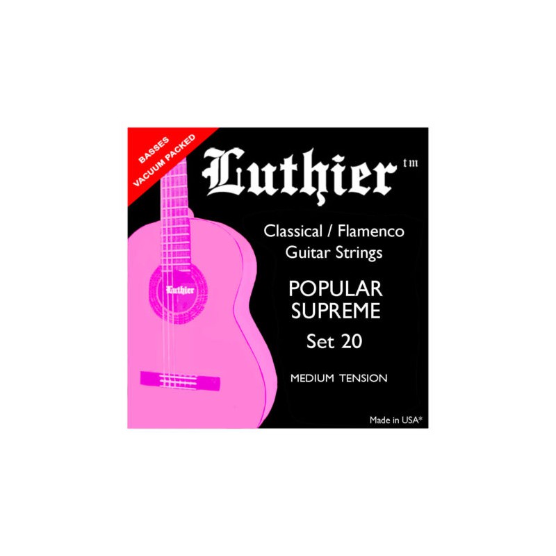 LUTHIER SET 20 POPULAR SUPREME JEU MEDIUM TENSION  