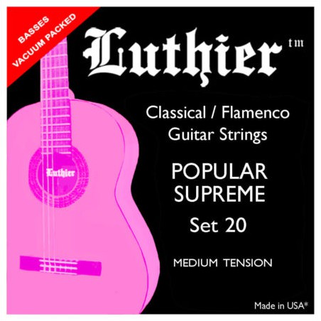 LUTHIER SET 20 POPULAR SUPREME JEU MEDIUM TENSION  