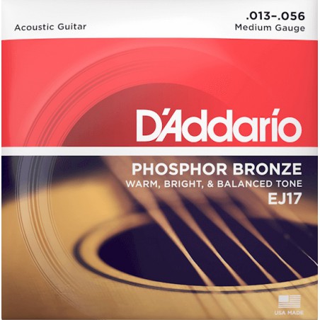 D'ADDARIO PHOSPHORE BRONZE MEDIUM 13-56 EJ17 