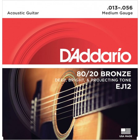 D'ADDARIO BRONZE MEDIUM 13/56 JEU EJ12