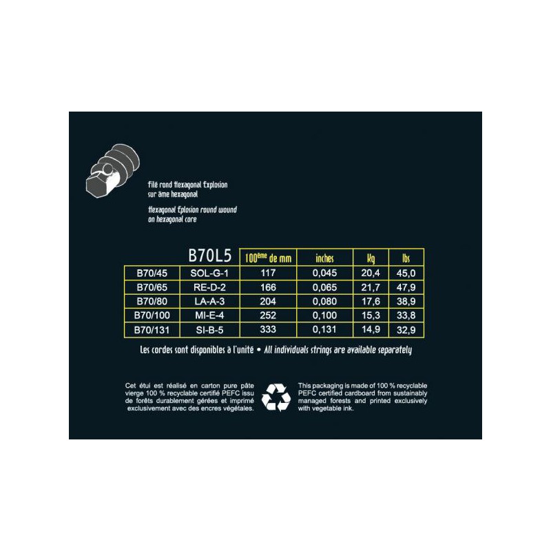 SAVAREZ BASSE 5 CORDES HEXAGONAL 45/131 B70L5