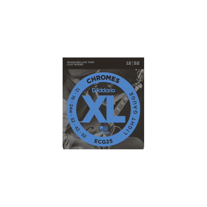 D'ADDARIO CHROMES FILE PLAT LIGHT 12/52 JEU ECG25