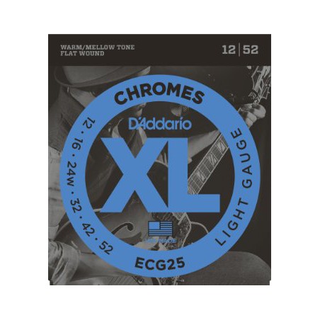 D'ADDARIO CHROMES FILE PLAT LIGHT 12/52 JEU ECG25