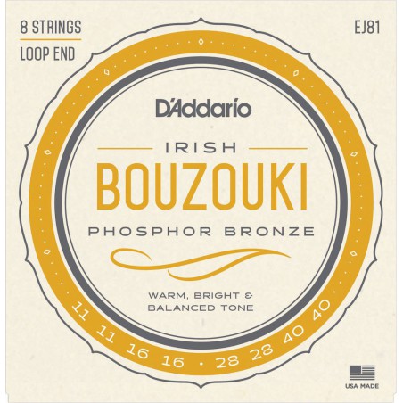 D'ADDARIO BOUZOUKI IRISH PHOSPHORE BRONZE JEU EJ81