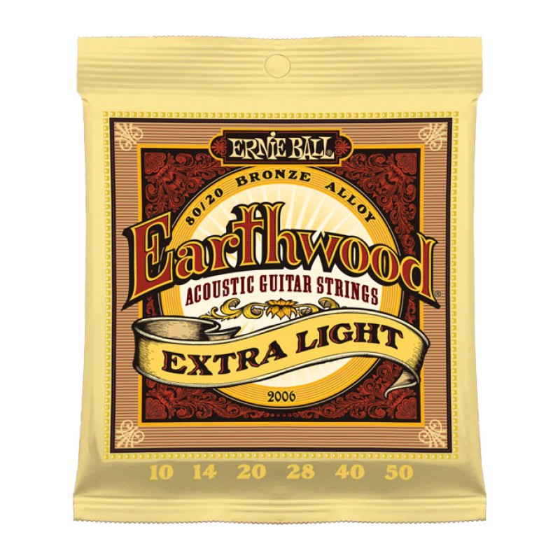 ERNIE BALL ACOUSTIC EXTRA LIGHT BRONZE 10/50 JEU EP2006