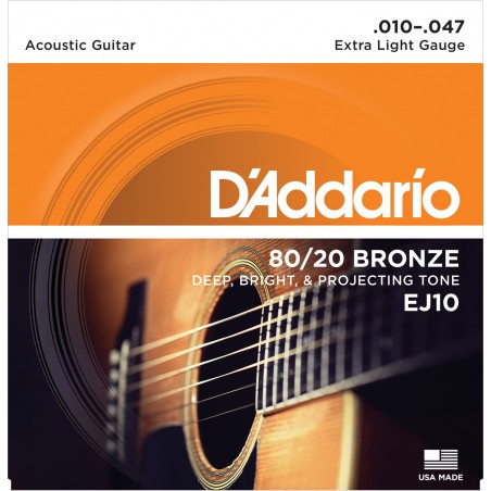 D'ADDARIO BRONZE X-LIGHT 10/47 JEU EJ10