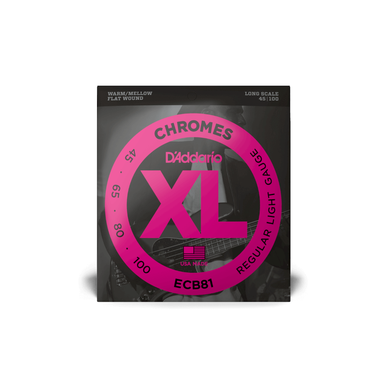 D'ADDARIO BASSE 45/100 CHROMES FLATWOUND ECB81