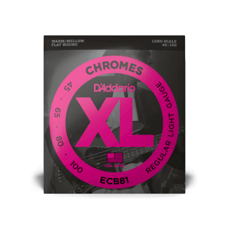 D'ADDARIO BASSE 45/100 CHROMES FLATWOUND ECB81