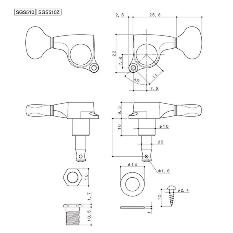 MECANIQUES GOTOH FOLK NICKELÉE BOUTON GRAND FORMAT 