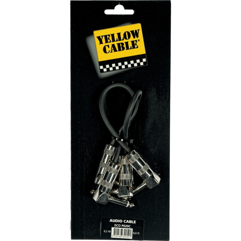 CABLE YELLOW CABLE JACK AUDIO MALE/JACK MALE COUDE MONO 