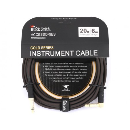 CABLE BLACK SMITH GOLD SERIE JACK/JACK COUDE 6M ICG-002SR