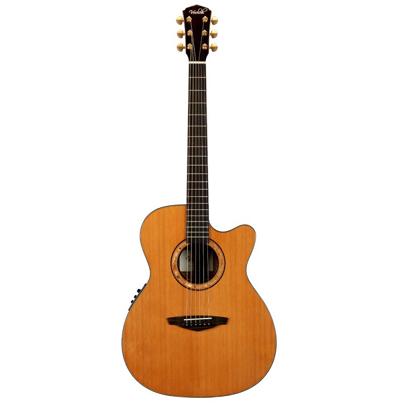 GUITARE VEELAH FOLK V5-OMCE ELECTRO NATUREL MASSIVE 