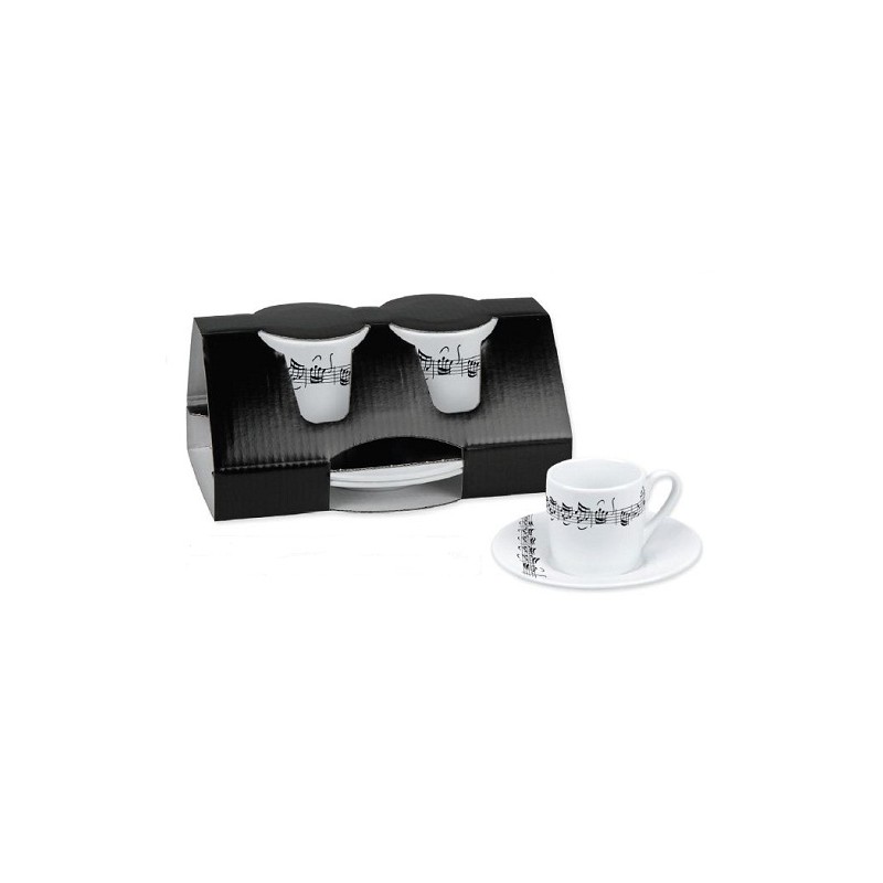 TASSE EXPRESSO LOT DE DEUX PIECES NOTES DE MUSIQUE K852