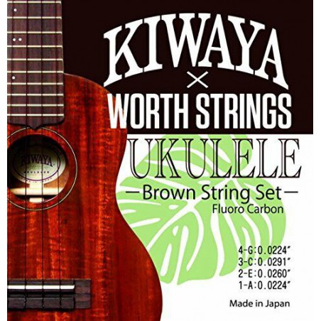 KIWAYA WORTH UKULELE FLUORO CARBON MARRON SOP-CONCERT-TENOR KBM