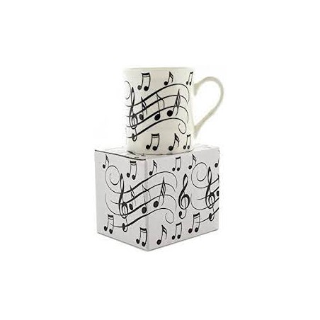 MUG MUSIC NOTES BLACK ON WHITE LITTLE SNORING